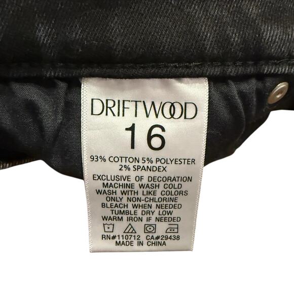 Driftwood Embroidered Piper black washed midi jean skirt with embroidery Size 16 - Picture 7 of 8